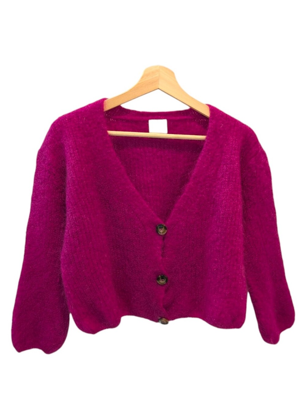 Kauf Dich Glücklich Euro Mohair Cardigan Fuchsia Boho Chic Cottagecore Y2K